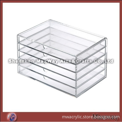Wholesale Countertop Plexiglass Gift/Makeup Organzier with 5 Drawers